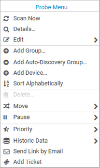 Probe Context Menu