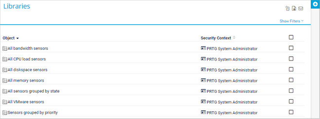 List of Preconfigured Libraries