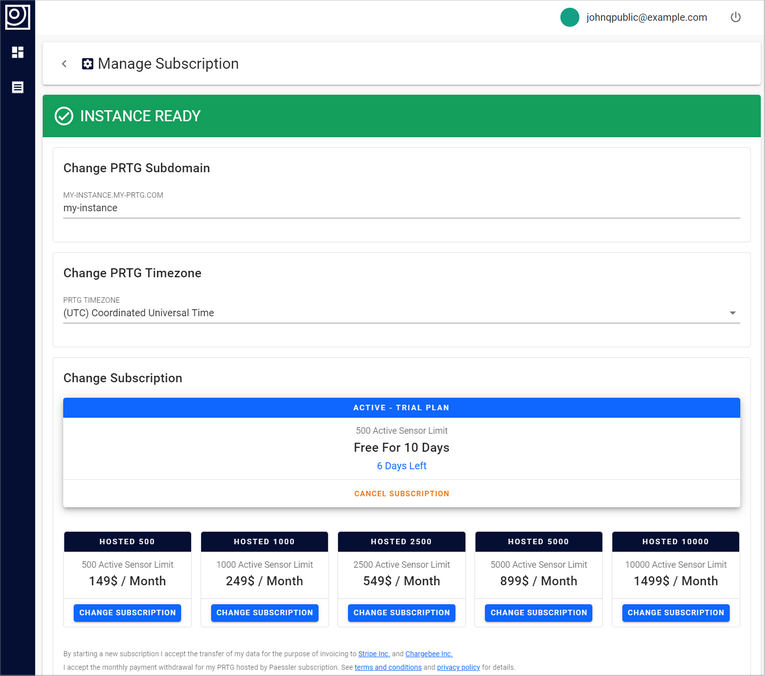 Manage Subscription