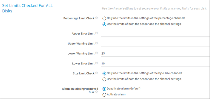 Set Limits Checked For ALL Disks