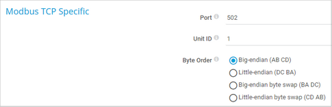 Modbus TCP Specific