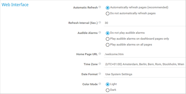 Web Interface